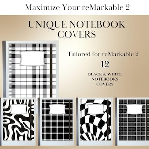 Notebook Cover for reMarkable 2 and Remarkable 1 Template Digital Notebooks Covers Bundle for reMarkable 2 Sleep Screen e-ink templates