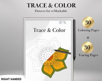 Libro da colorare e ricalcare per reMarkable Paper Pro e reMarkable 2 / Modelli reMarkable per la mindfulness / Libro di attività e-ink reMarkable per il ricalco