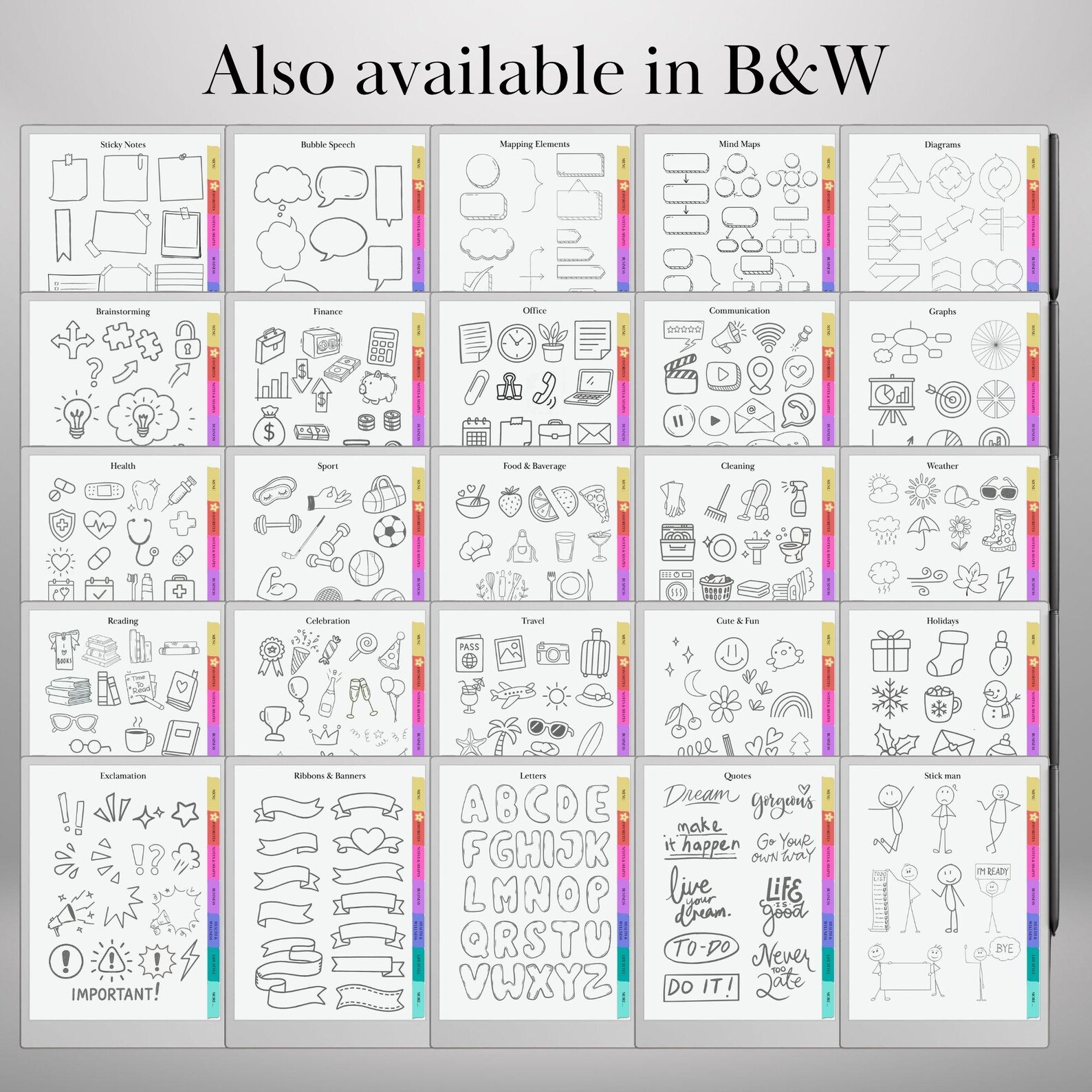 Color Stickers for Remarkable Paper Pro and Remarkable 2 Ready-to-use ...