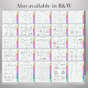 Farb Sticker für reMarkable Paper Pro und reMarkable 2 Gebrauchsfertig Copy Paste Sticker, Notizen, Formen und Mind Maps reMarkable Templates Bild 6