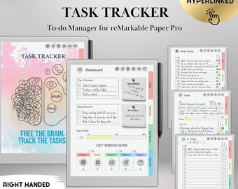 To Do Tracker GTD Planner for reMarkable Paper pro and Remarkable 2 Task Tracker Template Productivity Planner Brain Dump Project Tracker