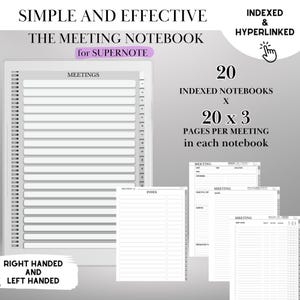 Supernote Meeting Notes Template: Hyperlinked Digital Notebook, Task ...