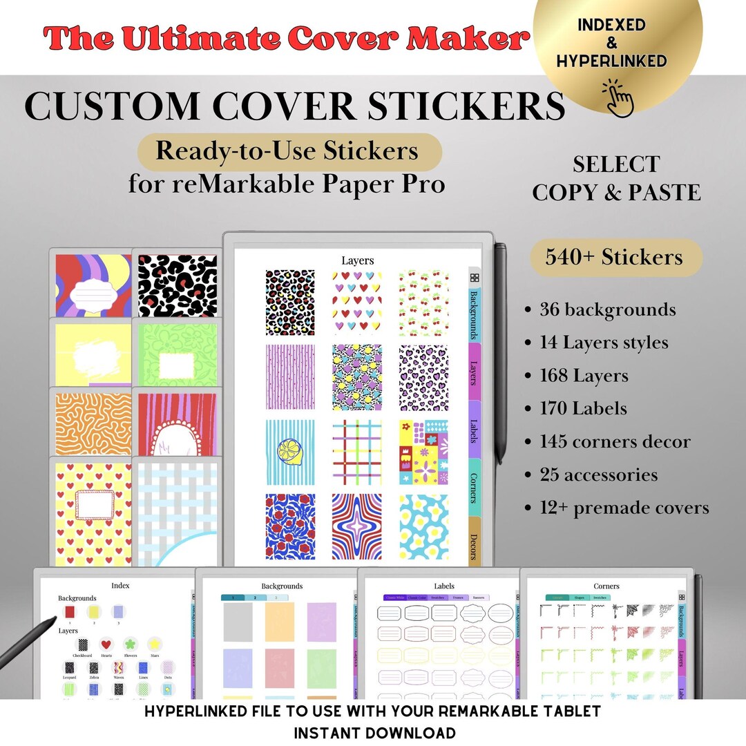 Cover Sticker Toolkit for Remarkable Paper Pro: Create Your Own ...