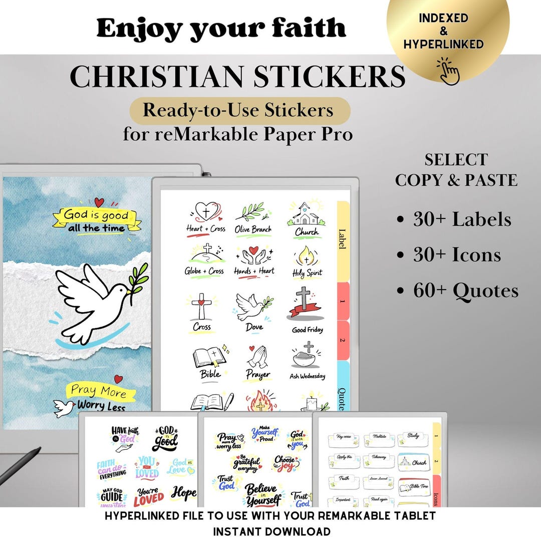 Christian Stickers for Remarkable Paper Pro & Remarkable 2: Color Copy ...
