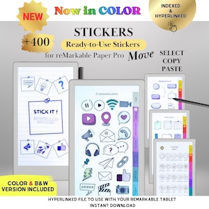 Color Stickers for reMarkable Paper Pro Move Templates Ready-to-Use  Copy Paste Stickers, Notes, Shapes and Mind Maps reMarkable Move