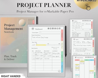 Projekt-Planer für reMarkable 2 & Paper Pro Hyperlinked Template Template für Key-to-Jobs und Projekt-Planer
