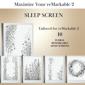 Floral Sleep Screen Bundle for reMarkable 2 | Remarkable2 Template | Bouquet Theme Cover | Digital Sleep Screen | Bundle for reMarkable 2