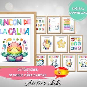 Rincón de la Calma Pósteres, Regulación Emocional, Imprimible para el Aula, Imprimible para escuela, Aprendizaje emociones
