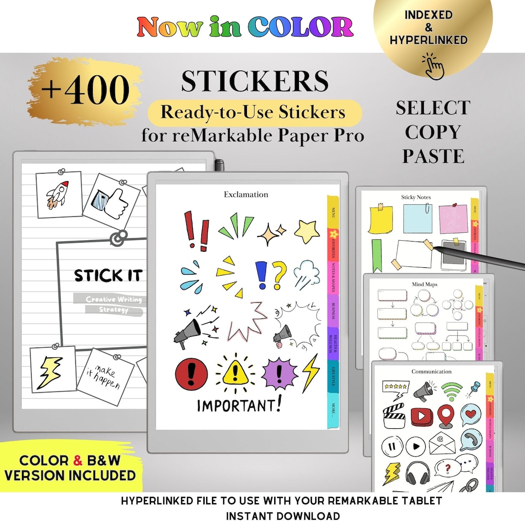 Color Stickers for Remarkable Paper Pro and Remarkable 2 Ready-to-use ...