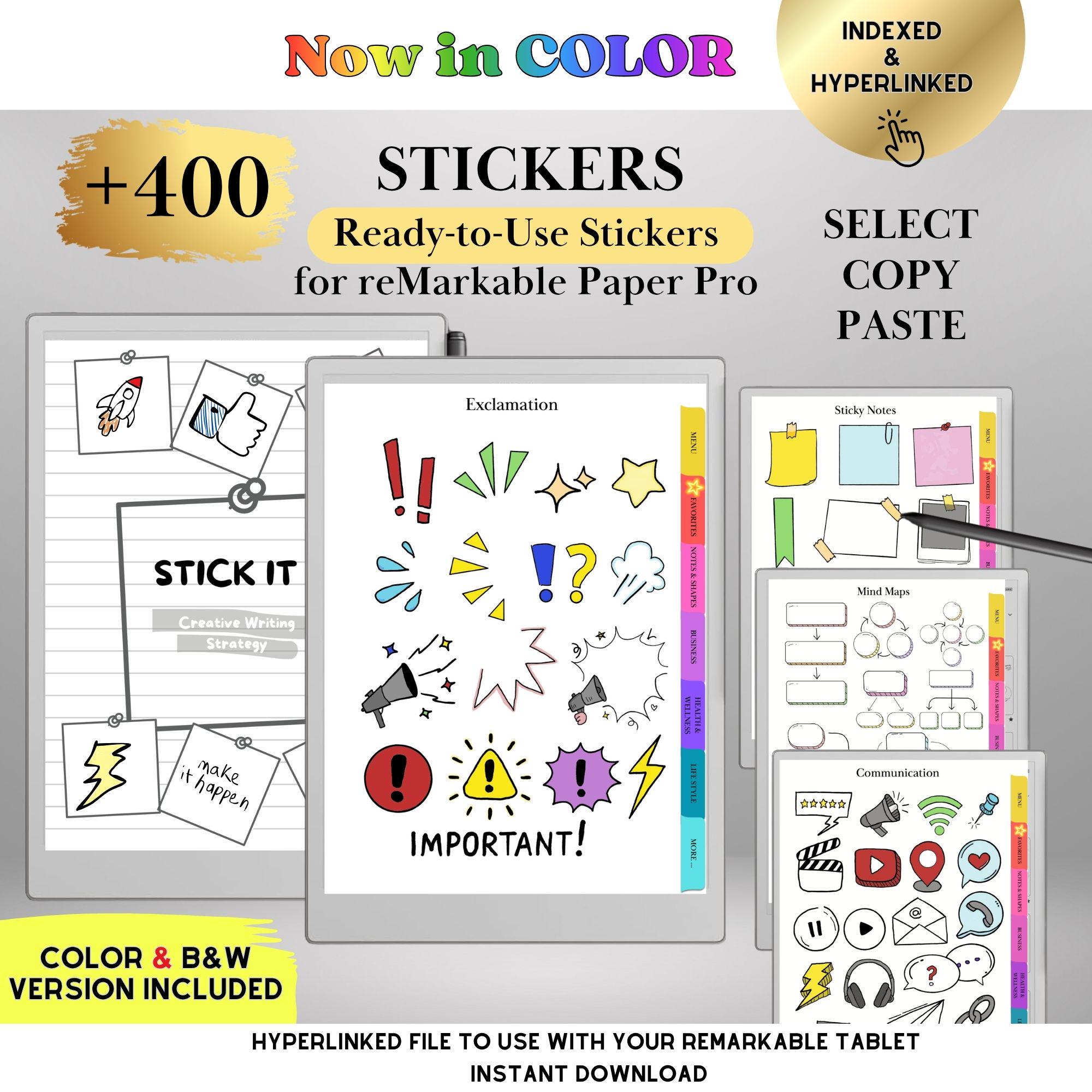Color Stickers for Remarkable Paper Pro and Remarkable 2 Ready-to-use ...