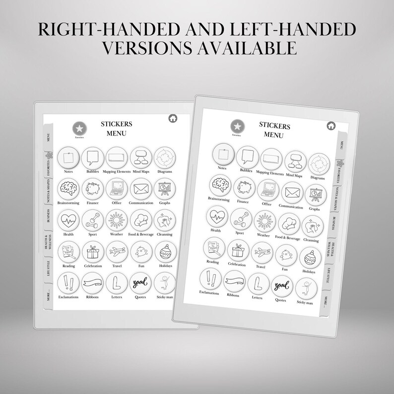 Supernote Stickers A5X, A6X and Manta Supernote Templates Digital ...