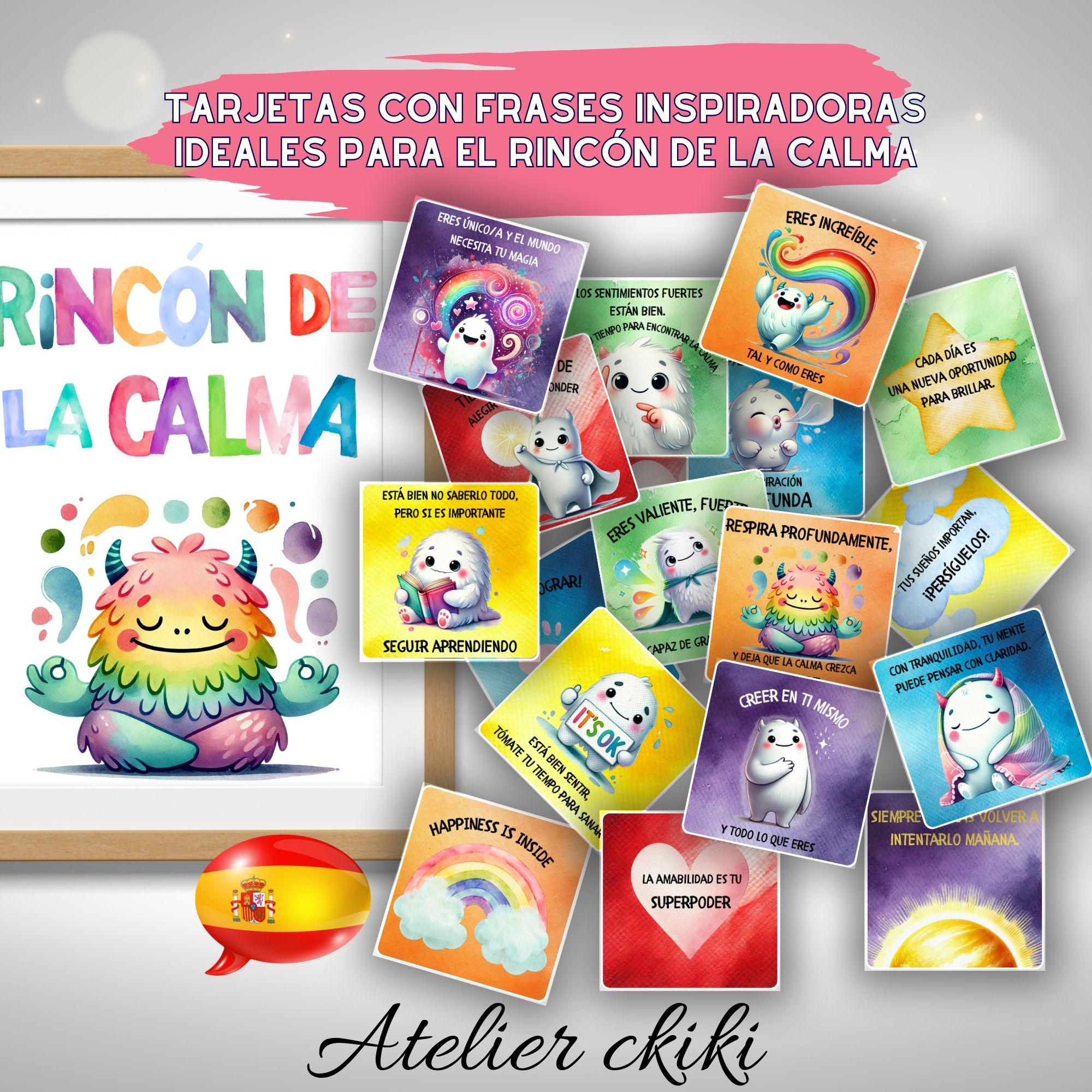 Tarjetas Inspiradoras Para Niños | Rincón De La Calma | Afirmaciones  Positivas Con Monstruos | Imprimible Regulación Y Aprendizaje Emocional -  Etsy New Zealand, image size:2000x2000