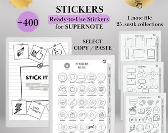 Supernote Stickers A5X, A6X and Manta Supernote Templates Digital Sticker collections, Notes, Shapes & Mind Maps Hyperlinked Notebook