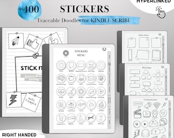 Kindle Scribe Sticker Template Traceable Stickers for Organisation Planner and Journal | Sticky Notes, Shapes and Diagrams | Hyperlinked PDF