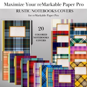 Gemütliche Vintage Notebook Hülle für reMarkable Paper Pro Template Notebook Cover Digitales Notebook Bundle für reMarkable e-ink digital Covers