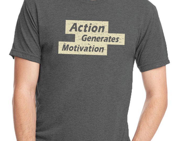 Premium Vintage Heavy Metal T-Shirt - Action Generates Motivation