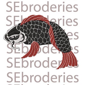 Carpe koi (dessin japonais) - Embroidery design