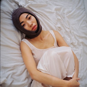 Wool knitted elastic balaclava