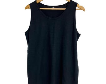 Gilet in canapa e cotone / Gilet nero / Taglia media / Unisex