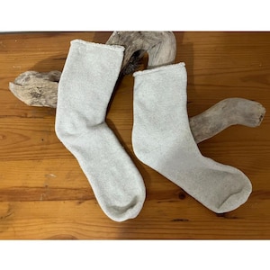 Hampa Frotté Strumpor | Naturfärgad | Varm | Hållbar | Storlek 35-38