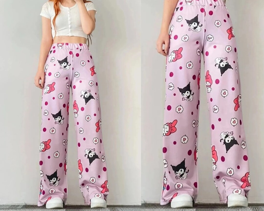 Pink Kuromi Wide Leg Pyjama Bottoms / S-M-L-XL Body Sizewomen - Etsy