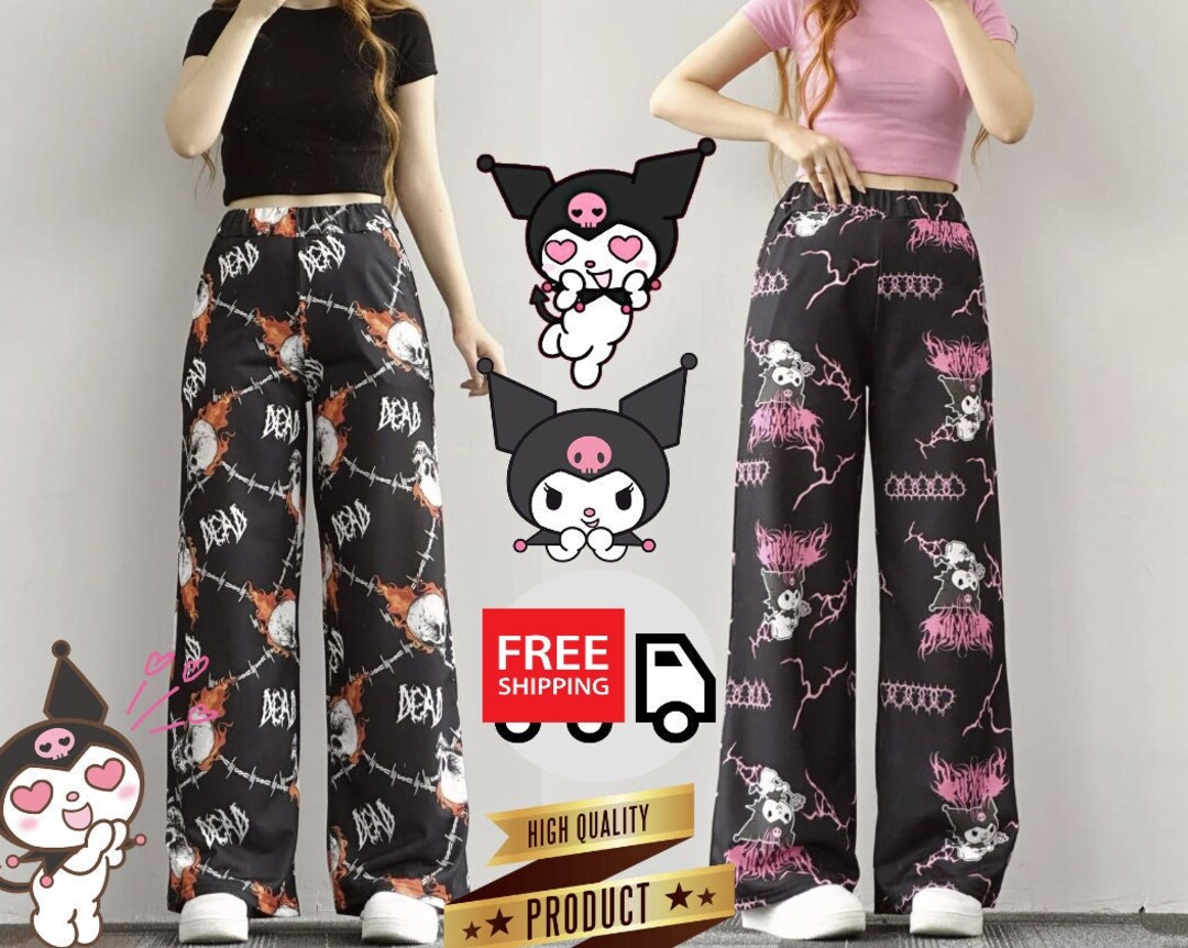 Kuromi Tomie Nirvana Pajama Pants Wide Leg Pyjama Pink Etsy