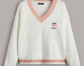 Fruit & Letter Pattern Sweater