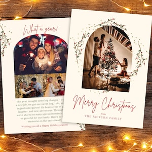 Photo Christmas Card, Editable Photo Holiday Card, Modern Christmas Card, Greeting Holiday Photo Cards, Xmas Photo Card, Photo Card, CANVA