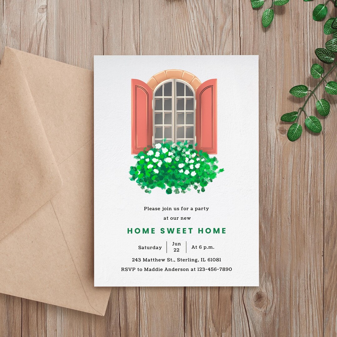 Digital Housewarming Invitation Template, Printable House Warming ...
