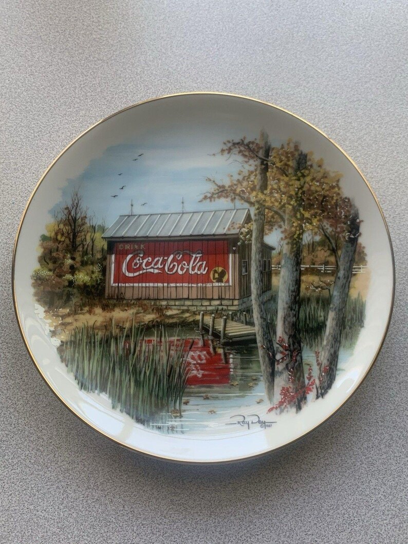 Vintage Coca Cola Barn Plate Ray Day 1987 Once Upon a Barn Series 4th ...