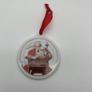 Ornament Norman Rockwell Santa Reading Letters JC Penney Vintage 1996 2.75 Inch