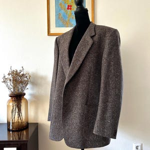 Chaqueta vintage melange, blazer, chaqueta de lana