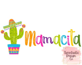 Mamacita PNG - Colorful Cactus Design (Digital Download)