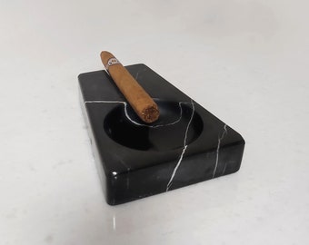 Zwartmarmeren sigarenasbak, 100% handgemaakt | Op maat gemaakte sigarenhouder | Vintage sigarenasbak | Sigarenaccessoires | Cadeau voor mannen | Hoogbegaafd
