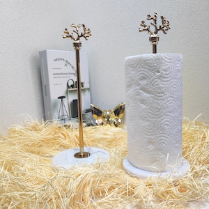 Porta-toalhas de papel em mármore dourado, porta-toalhas de cozinha, coral dourado, porta-toalhas de papel,