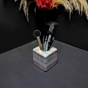 Pencil Case, Marble Purple Onix, Desktop Pencil Holder,