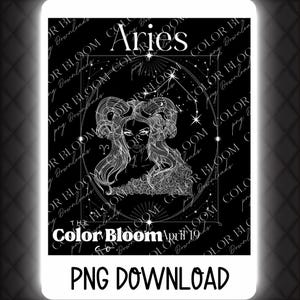 Aries Zodiac PNG Digital Download –White Design Astrology Constellation Design, Aries Sublimation File, Celestial Shirt PNG | Aries dtf
