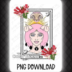 Aries Zodiac PNG Digital Download | Aries Tarot Card Art | Astrology Sublimation Design-Crafts, Gift, Décor, Shirts, Mugs | Aries Zodiac DTF