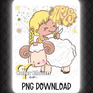 Aries Zodiac Groovy PNG Digital Download – Sublimation Design for DIY Crafts, Shirts, Mugs, Totes & Personalized Astrology Gifts | Aries DTF