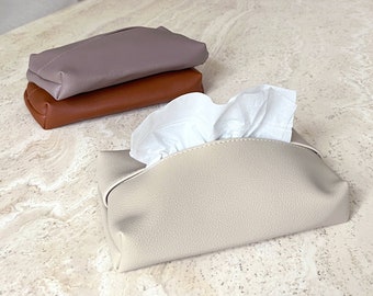 High-quality leather tissue case I holder I synthetic vegan leather I handkerchief I tissue holder I dispenser I tissue I cosmetics