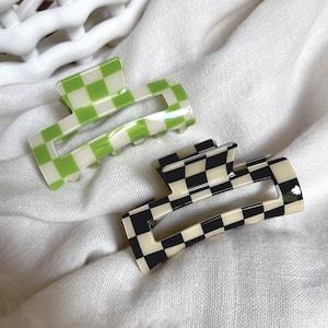 Checkered hair clip | checkerboard pattern | checkboard | hair accessory | hair holder | hair clip | hair accessory | hair clip | black | white