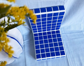 Shelf | Tiles | Tile Shelf | Mosaic | Blue | White | Tile shelf | Wall shelf | Tile furniture tile table | Bedside table | filing | floating