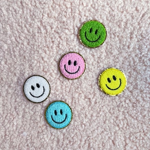 Patches Smiley Happy Face Aufnäher Gestickt Flicken Sticker Bild 1