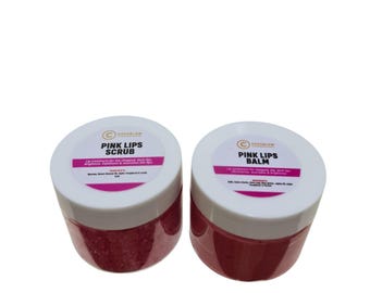 Pink lips kit  (lip scrub & lip balm)