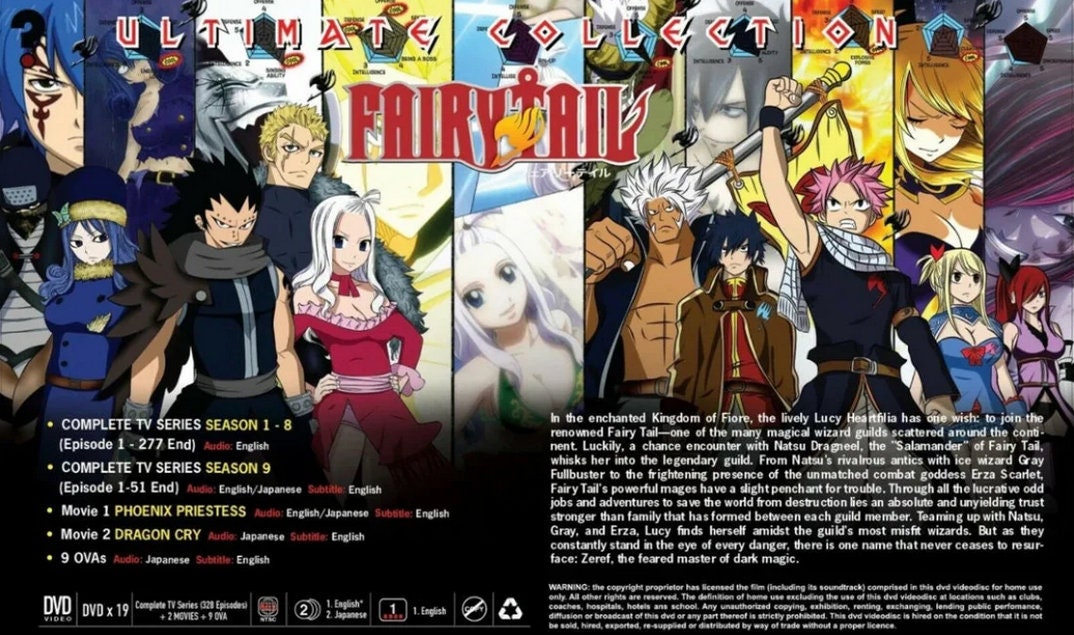 Anime DVD Fairy Tail Complete Series TV Vol.1-328 End + 2 Movies