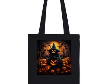 Borsa tote di Halloween, carina spettrale, latte speziato alla zucca, borsa tote grande, dolcetto o scherzetto, zucca di Halloween, caffè di Halloween, borsa per gli amanti del caffè