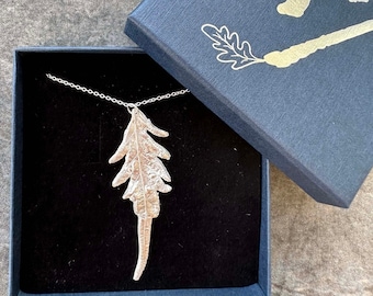 Fine Silver Fagus Sylvatica Leaf Pendant - Handmade From A Real Leaf