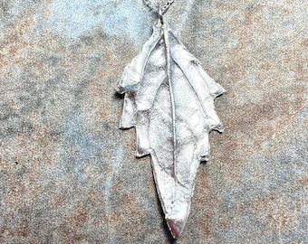Fine Silver Spur Flower Leaf Pendant: Handmade From A Real Leaf