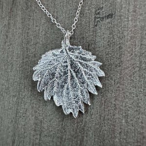 Sterling Silver nettle leaf - real nettle leaf sterling silver - real leaf handmade sterling silver pendant - handmade silver leaf necklace