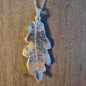 Sterling Silver Oak Leaf Pendant – Handmade from a real leaf